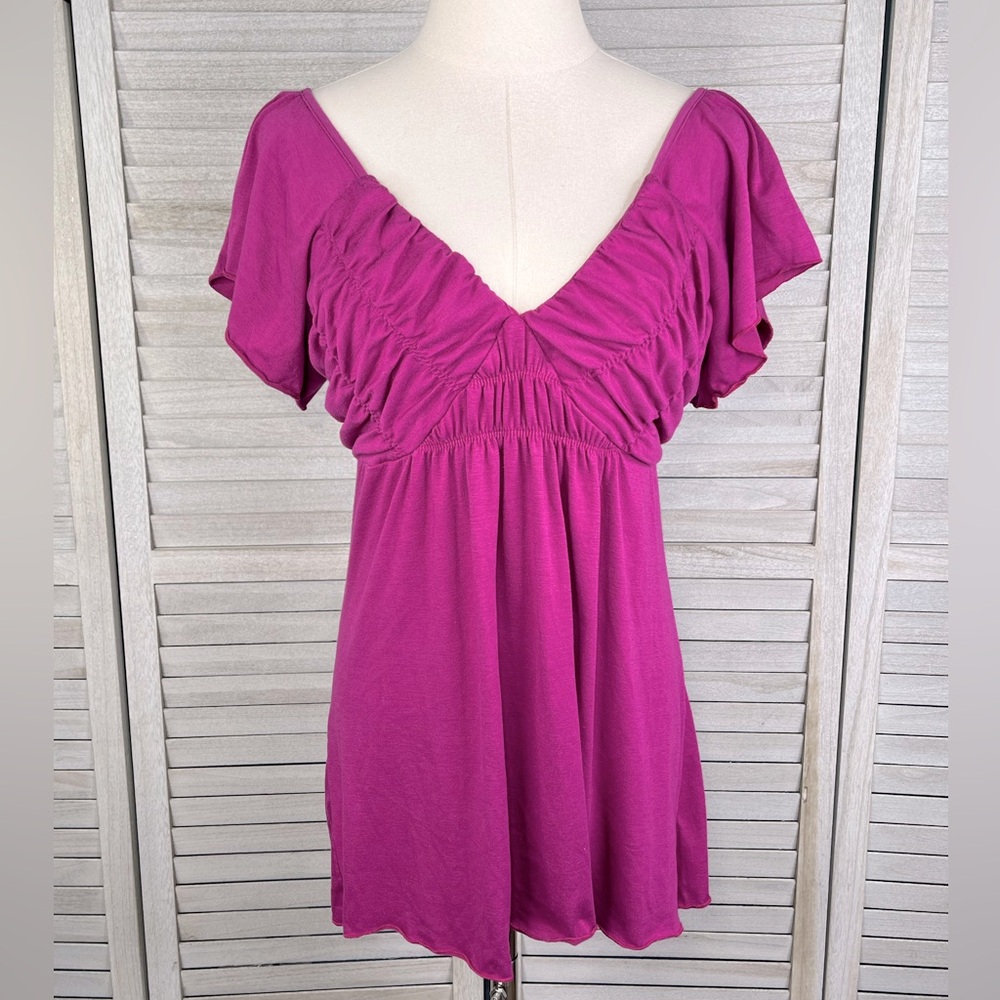 HOT TEMPERED (Don't Be Afraid) Babydoll Y2K Tee Magenta-XL